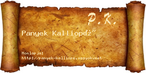 Panyek Kalliopé névjegykártya